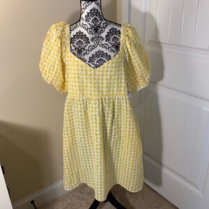 Old Navy Yellow & White Gingham Dress NWT